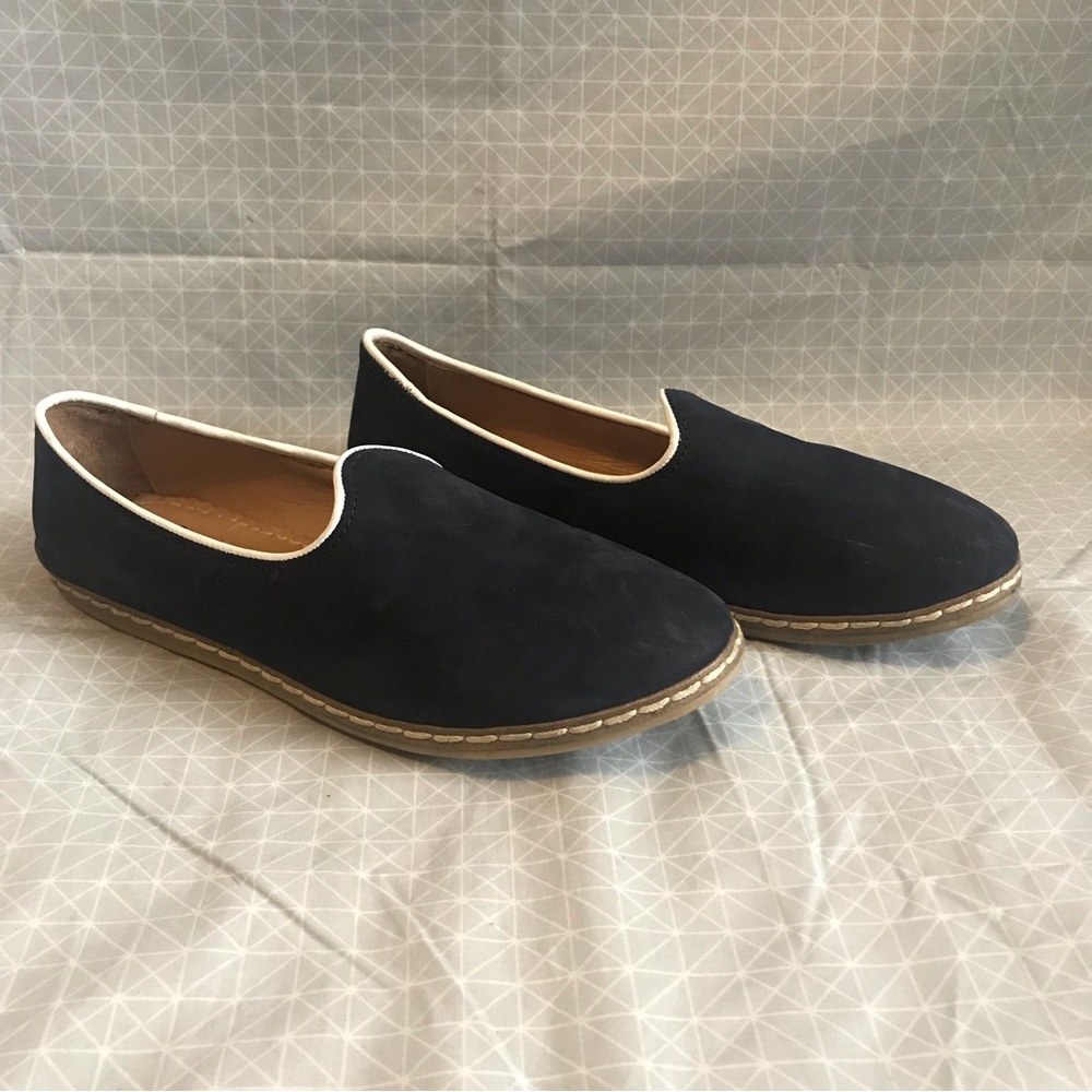 Charix Turkish Leather Loafers in Navy Suede 39.5